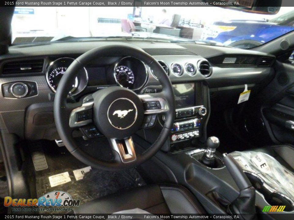 Ebony Interior - 2015 Ford Mustang Roush Stage 1 Pettys Garage Coupe Photo #16