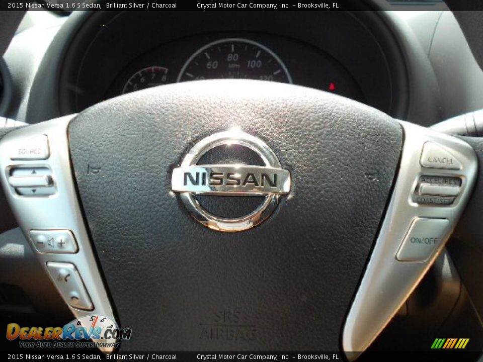 2015 Nissan Versa 1.6 S Sedan Brilliant Silver / Charcoal Photo #21