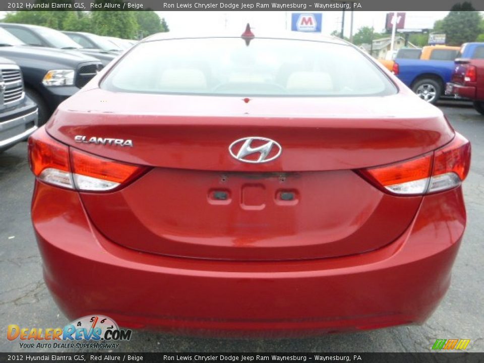 2012 Hyundai Elantra GLS Red Allure / Beige Photo #4