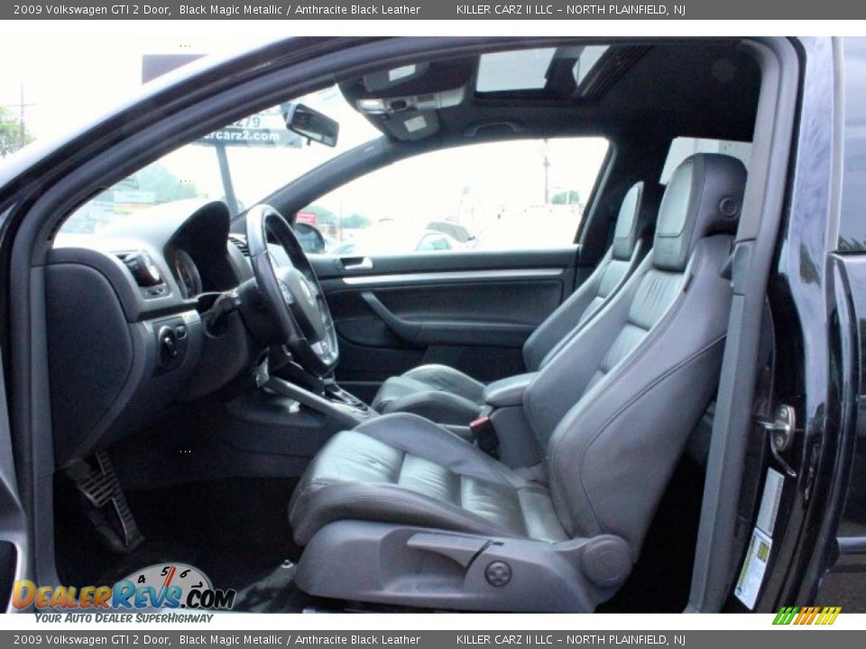 2009 Volkswagen GTI 2 Door Black Magic Metallic / Anthracite Black Leather Photo #13