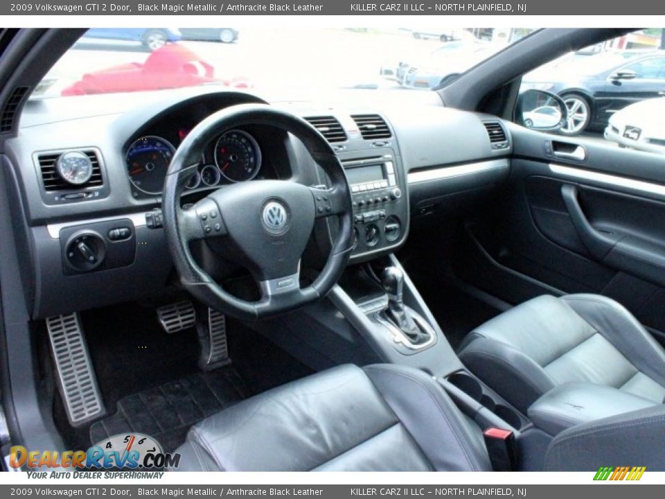 2009 Volkswagen GTI 2 Door Black Magic Metallic / Anthracite Black Leather Photo #14
