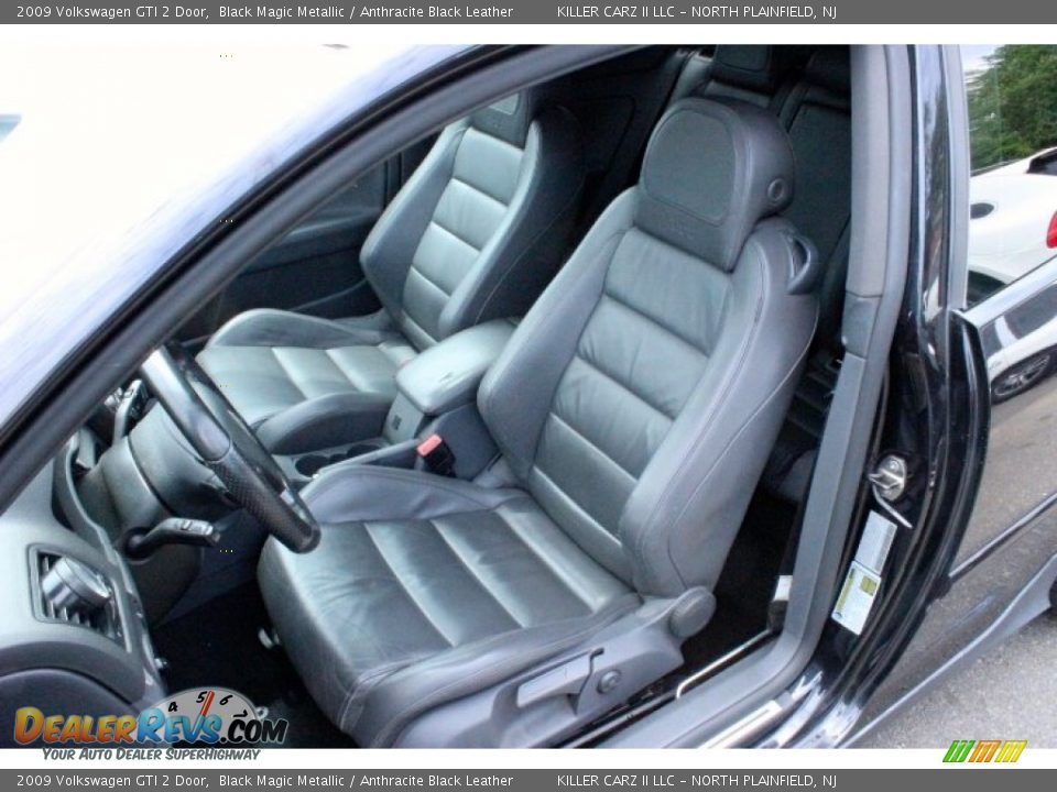 2009 Volkswagen GTI 2 Door Black Magic Metallic / Anthracite Black Leather Photo #15