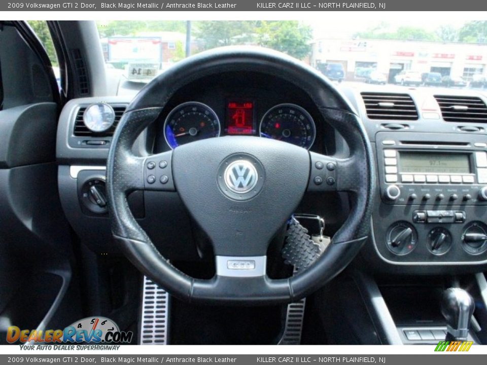 2009 Volkswagen GTI 2 Door Black Magic Metallic / Anthracite Black Leather Photo #16