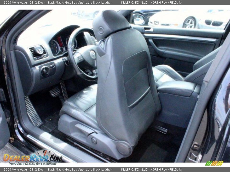 2009 Volkswagen GTI 2 Door Black Magic Metallic / Anthracite Black Leather Photo #21