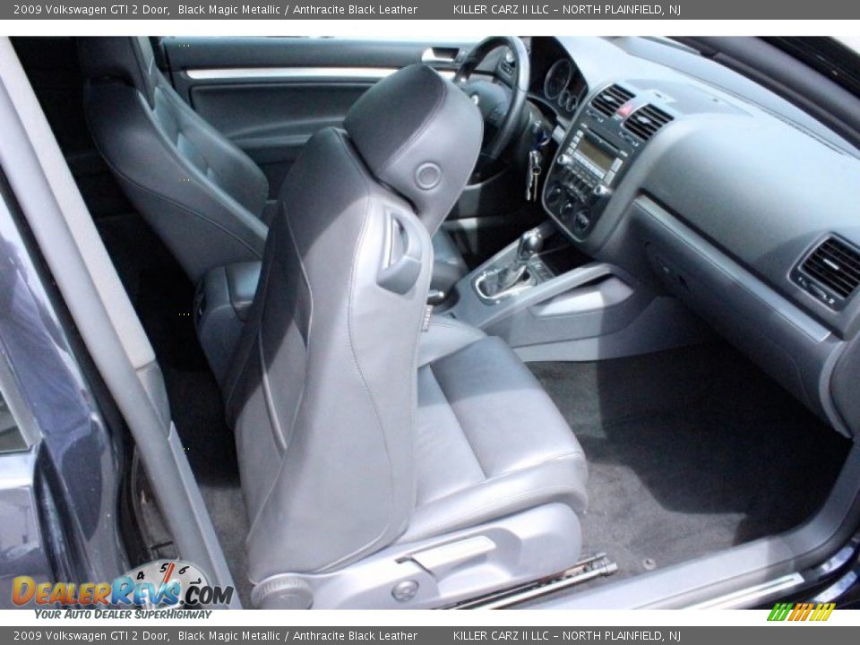 2009 Volkswagen GTI 2 Door Black Magic Metallic / Anthracite Black Leather Photo #28