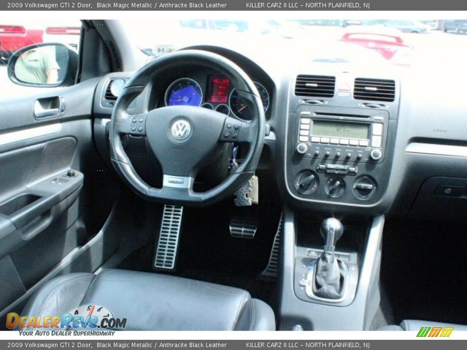 2009 Volkswagen GTI 2 Door Black Magic Metallic / Anthracite Black Leather Photo #30