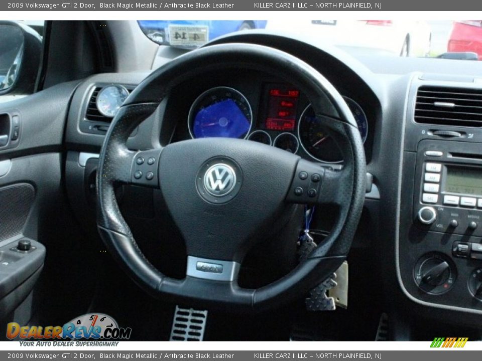 2009 Volkswagen GTI 2 Door Black Magic Metallic / Anthracite Black Leather Photo #31