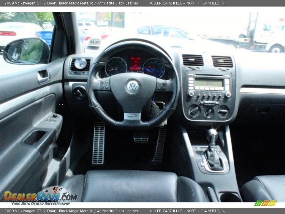2009 Volkswagen GTI 2 Door Black Magic Metallic / Anthracite Black Leather Photo #32