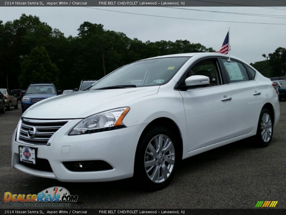 2014 Nissan Sentra SL Aspen White / Charcoal Photo #1