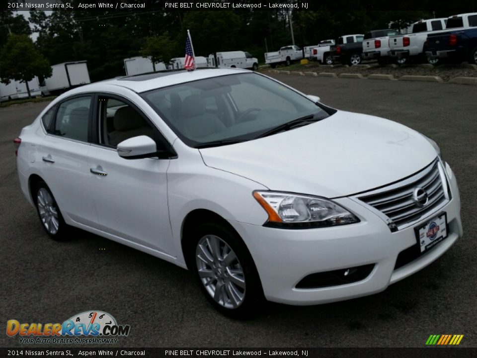 2014 Nissan Sentra SL Aspen White / Charcoal Photo #3