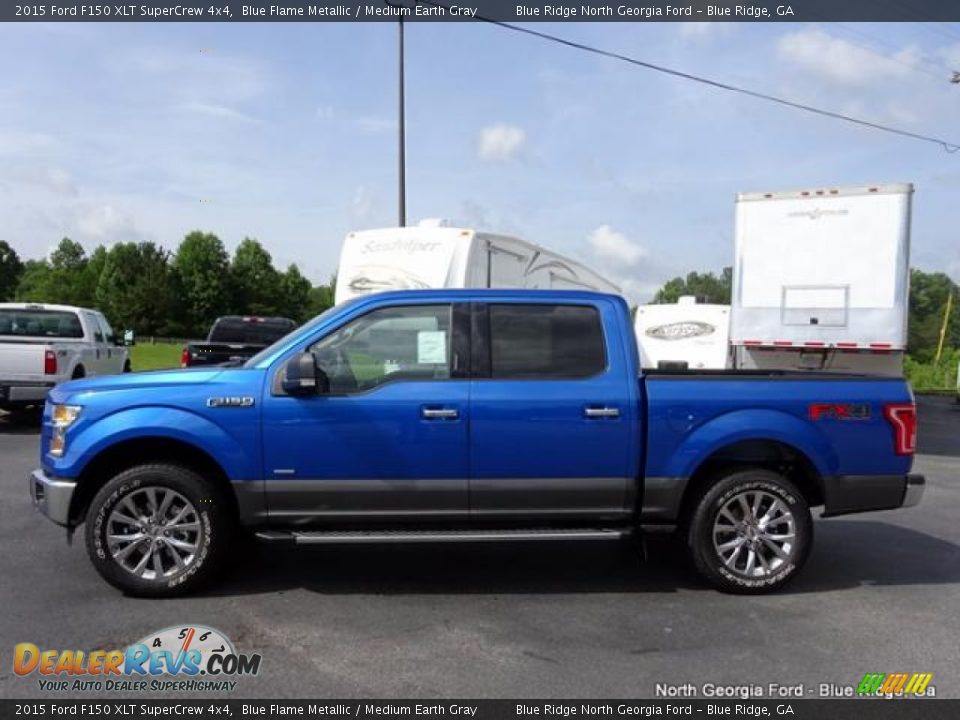 2015 Ford F150 XLT SuperCrew 4x4 Blue Flame Metallic / Medium Earth Gray Photo #2
