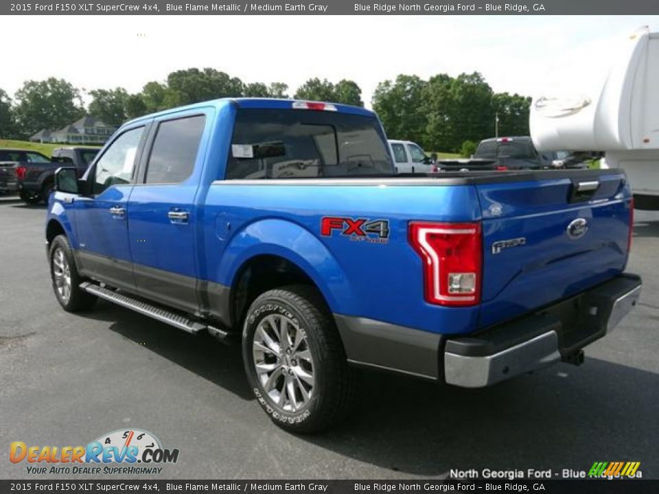 2015 Ford F150 XLT SuperCrew 4x4 Blue Flame Metallic / Medium Earth Gray Photo #3