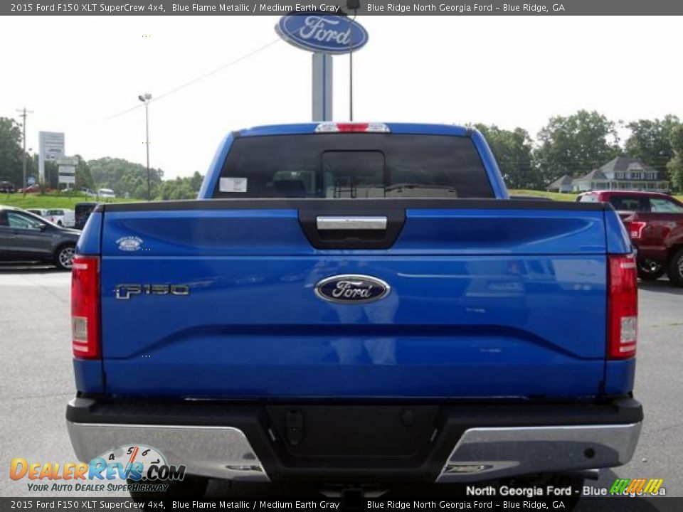 2015 Ford F150 XLT SuperCrew 4x4 Blue Flame Metallic / Medium Earth Gray Photo #4