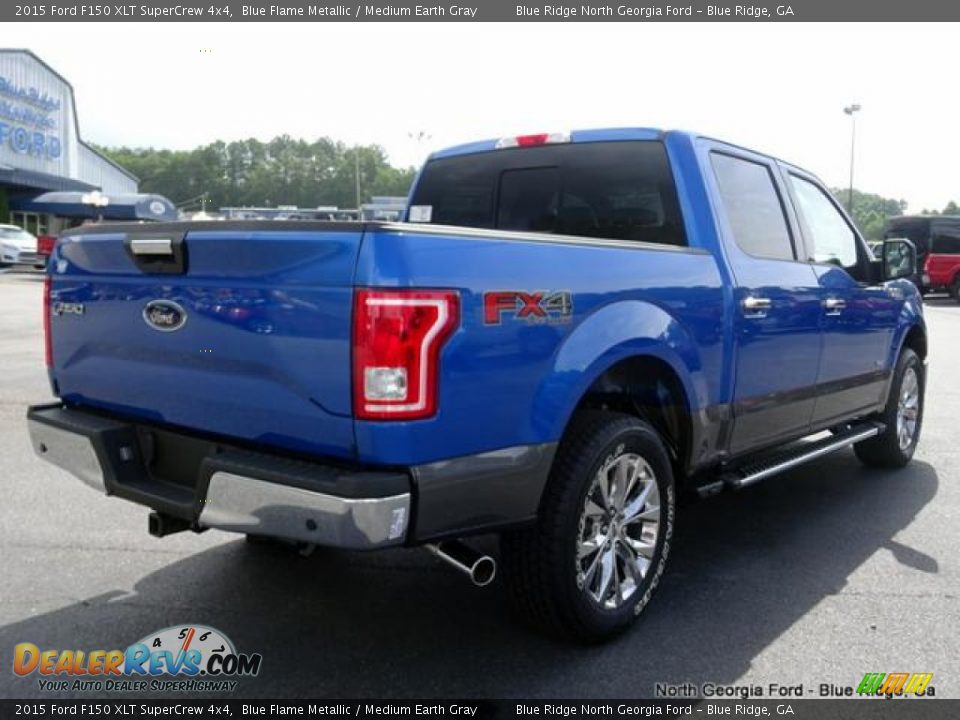 2015 Ford F150 XLT SuperCrew 4x4 Blue Flame Metallic / Medium Earth Gray Photo #5