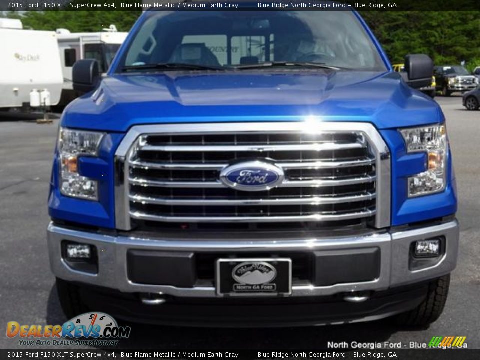 2015 Ford F150 XLT SuperCrew 4x4 Blue Flame Metallic / Medium Earth Gray Photo #8