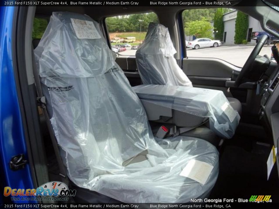 2015 Ford F150 XLT SuperCrew 4x4 Blue Flame Metallic / Medium Earth Gray Photo #12