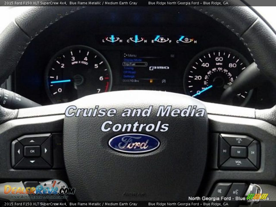 2015 Ford F150 XLT SuperCrew 4x4 Blue Flame Metallic / Medium Earth Gray Photo #19