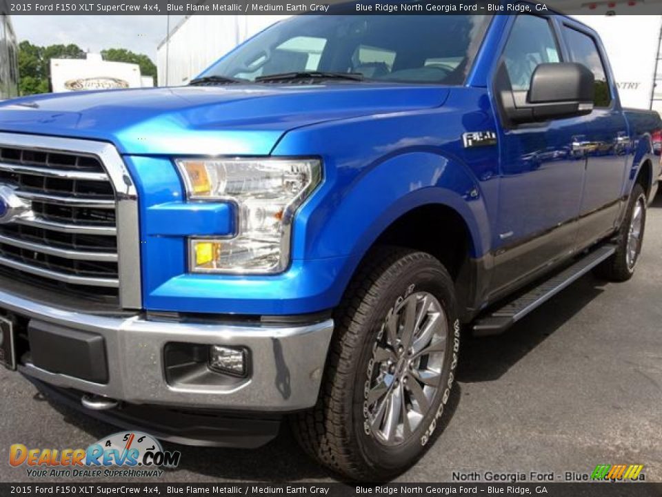 2015 Ford F150 XLT SuperCrew 4x4 Blue Flame Metallic / Medium Earth Gray Photo #36