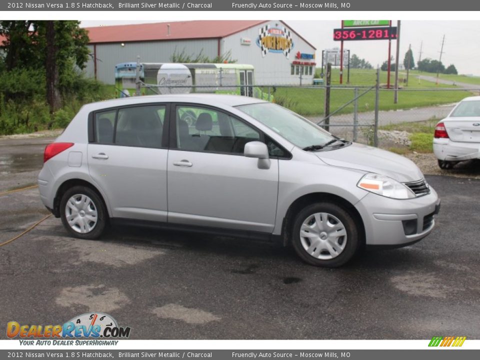 2012 Nissan Versa 1.8 S Hatchback Brilliant Silver Metallic / Charcoal Photo #1