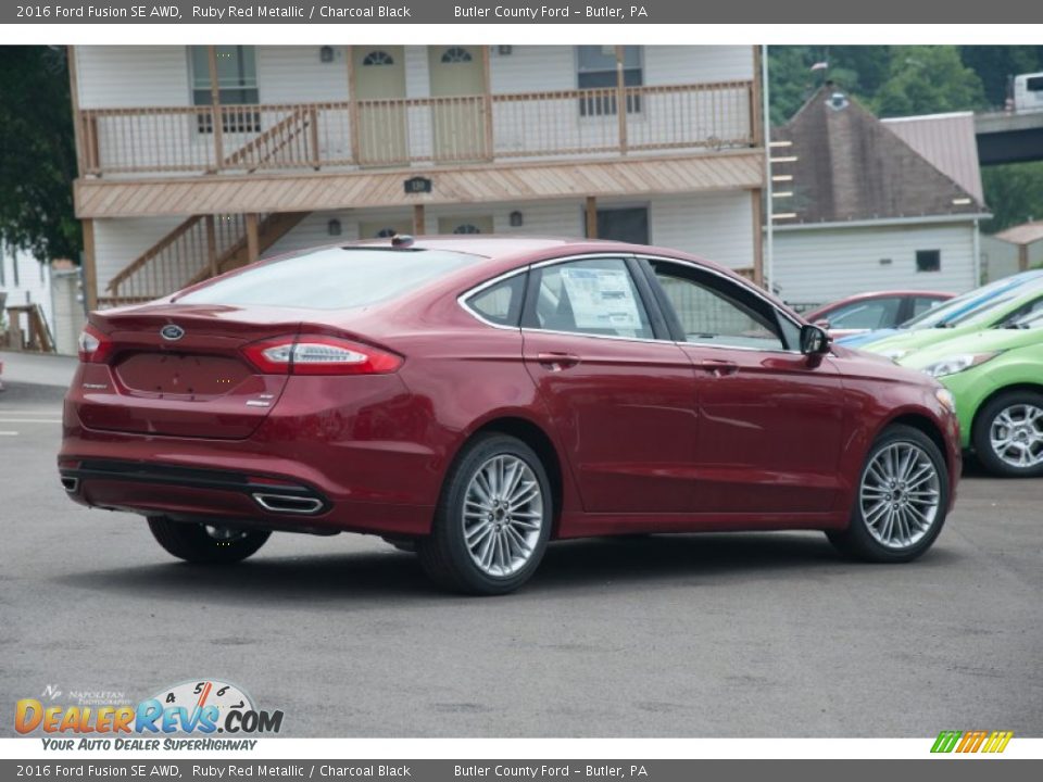 2016 Ford Fusion SE AWD Ruby Red Metallic / Charcoal Black Photo #2