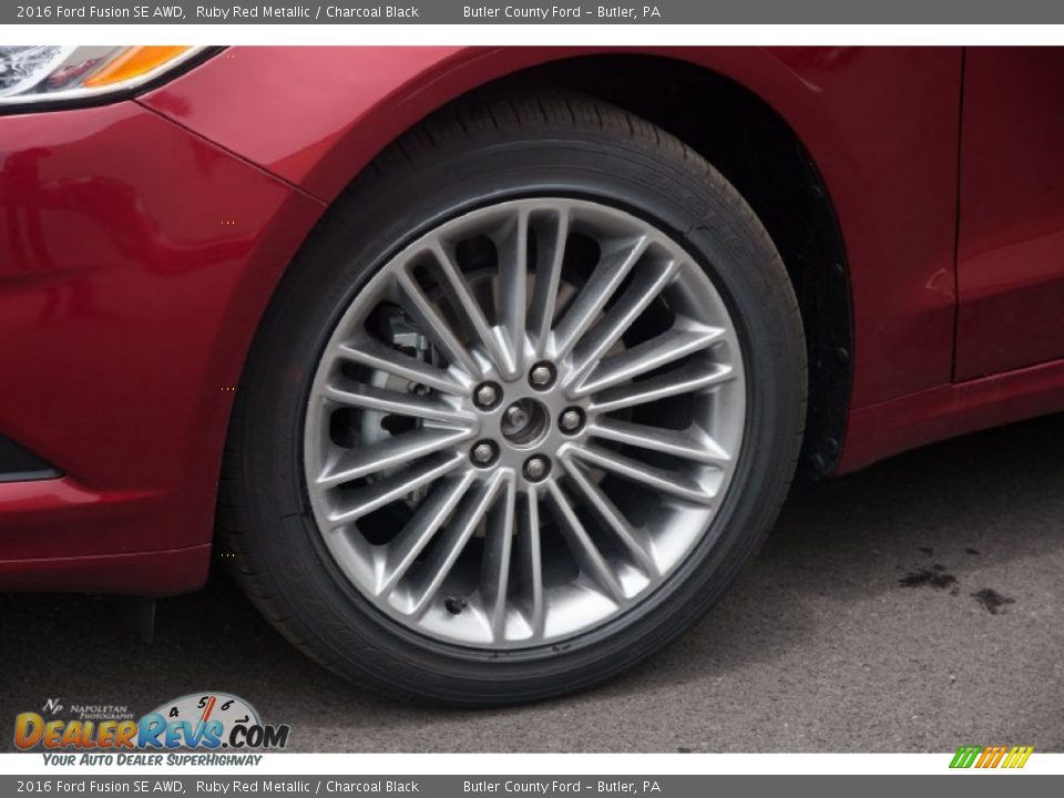 2016 Ford Fusion SE AWD Ruby Red Metallic / Charcoal Black Photo #3