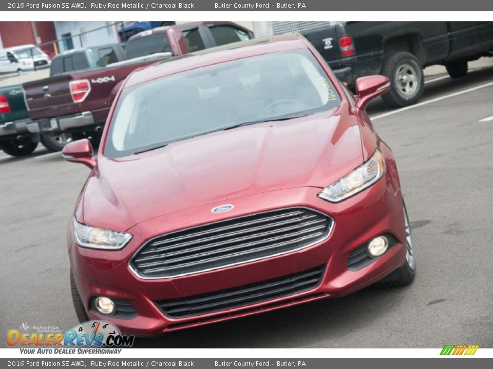 2016 Ford Fusion SE AWD Ruby Red Metallic / Charcoal Black Photo #5