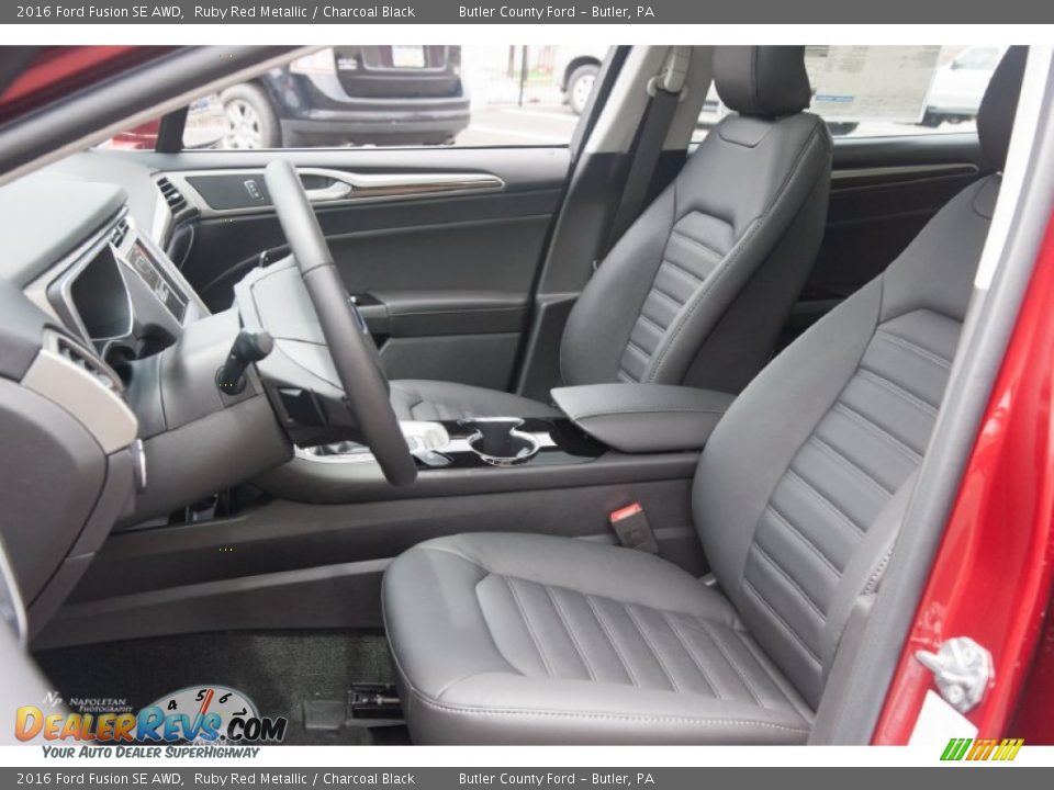 2016 Ford Fusion SE AWD Ruby Red Metallic / Charcoal Black Photo #7