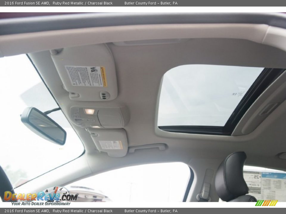 2016 Ford Fusion SE AWD Ruby Red Metallic / Charcoal Black Photo #9