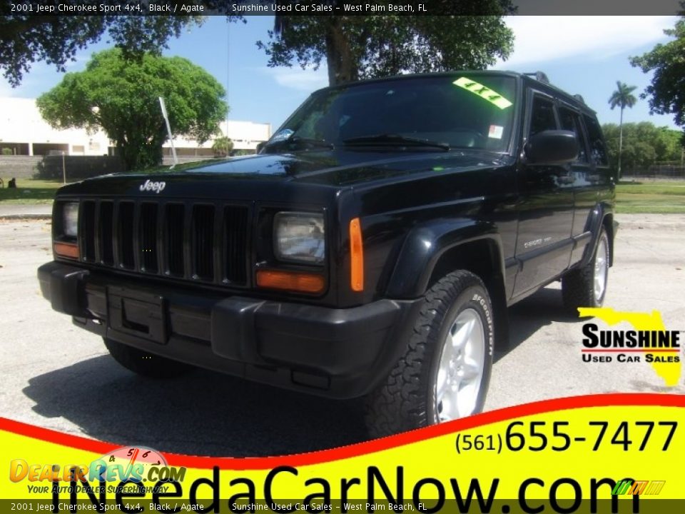 2001 Jeep Cherokee Sport 4x4 Black / Agate Photo #1