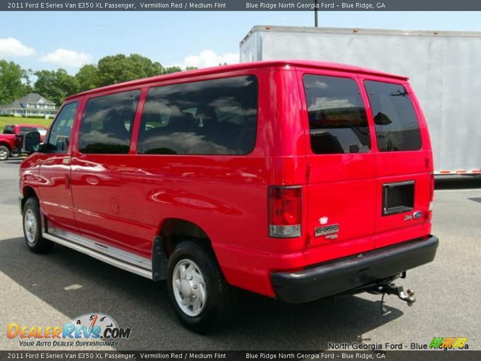 2011 Ford E Series Van E350 XL Passenger Vermillion Red / Medium Flint Photo #3