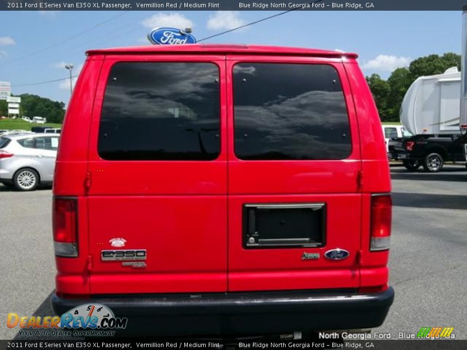 2011 Ford E Series Van E350 XL Passenger Vermillion Red / Medium Flint Photo #4