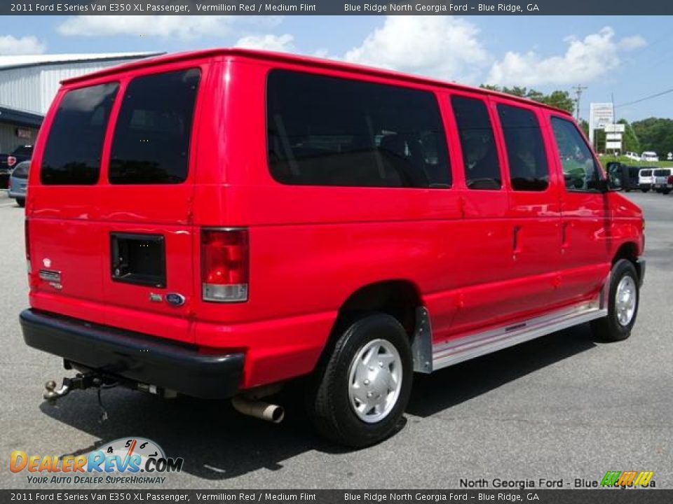 2011 Ford E Series Van E350 XL Passenger Vermillion Red / Medium Flint Photo #5