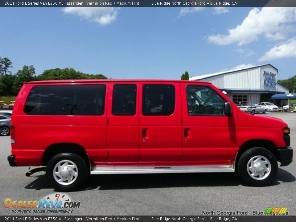 2011 Ford E Series Van E350 XL Passenger Vermillion Red / Medium Flint Photo #6