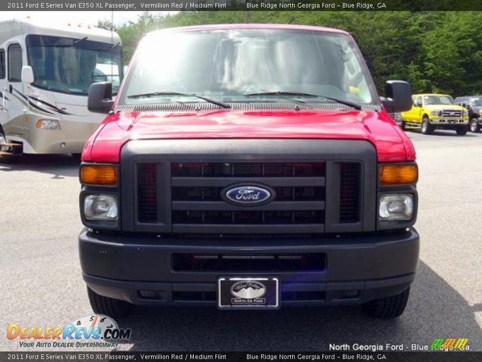 2011 Ford E Series Van E350 XL Passenger Vermillion Red / Medium Flint Photo #8