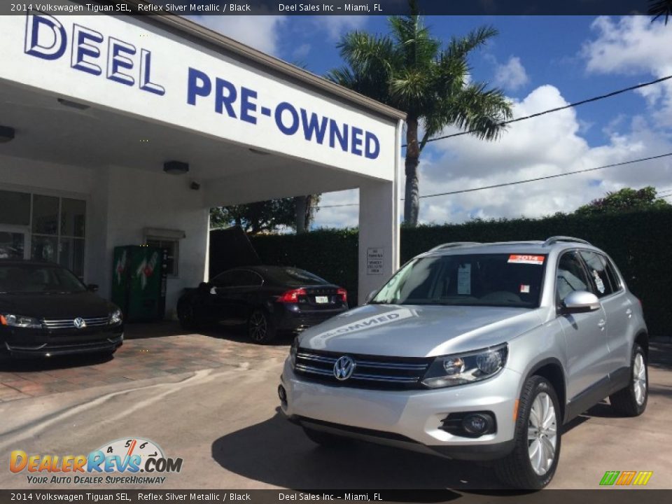 2014 Volkswagen Tiguan SEL Reflex Silver Metallic / Black Photo #1