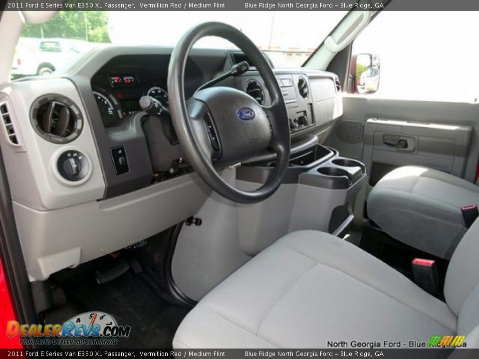 2011 Ford E Series Van E350 XL Passenger Vermillion Red / Medium Flint Photo #13