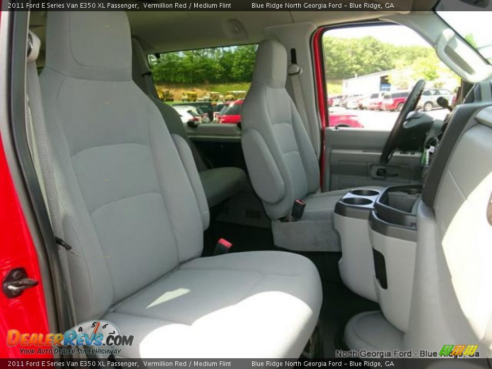 2011 Ford E Series Van E350 XL Passenger Vermillion Red / Medium Flint Photo #16