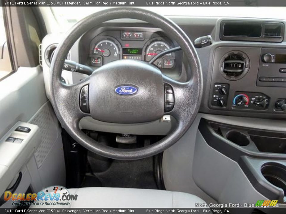 2011 Ford E Series Van E350 XL Passenger Vermillion Red / Medium Flint Photo #21