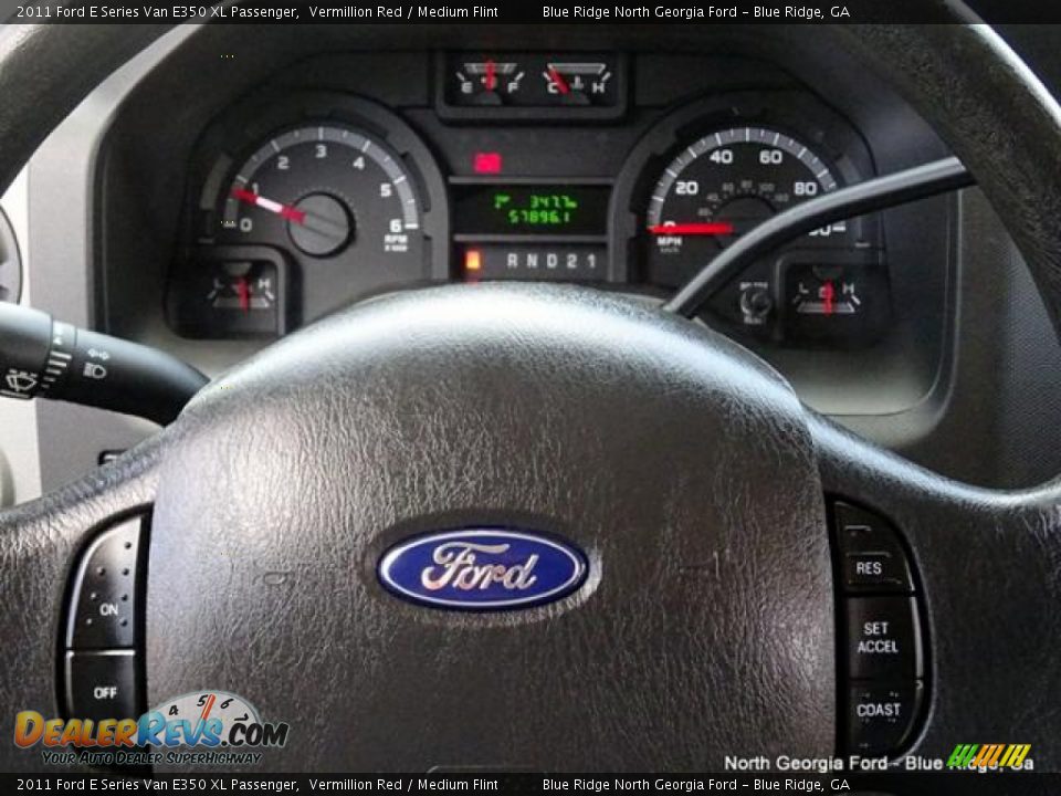2011 Ford E Series Van E350 XL Passenger Vermillion Red / Medium Flint Photo #23