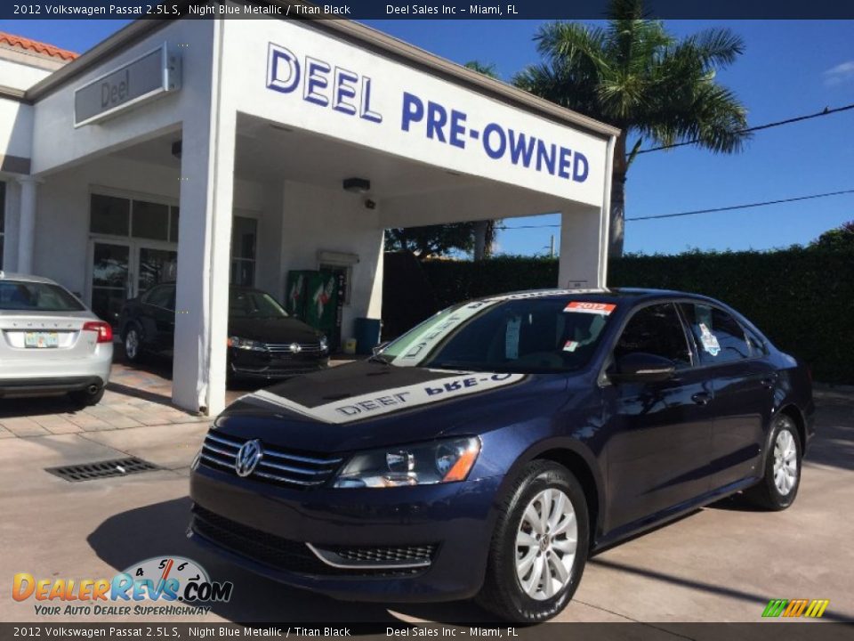 2012 Volkswagen Passat 2.5L S Night Blue Metallic / Titan Black Photo #1