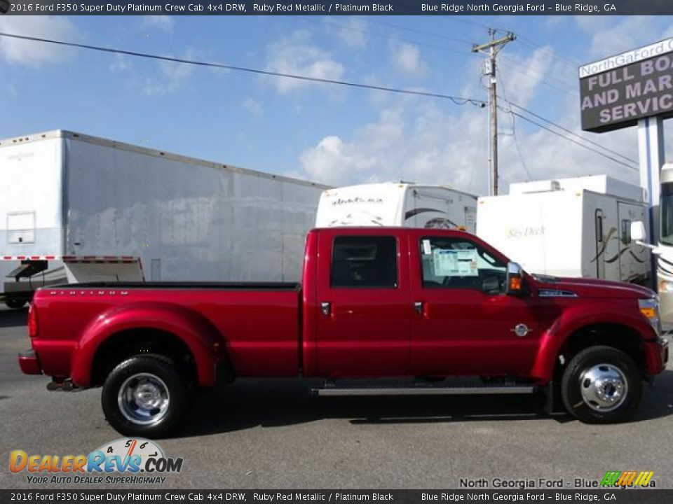 2016 Ford F350 Super Duty Platinum Crew Cab 4x4 DRW Ruby Red Metallic / Platinum Black Photo #6