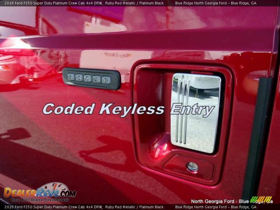 2016 Ford F350 Super Duty Platinum Crew Cab 4x4 DRW Ruby Red Metallic / Platinum Black Photo #29