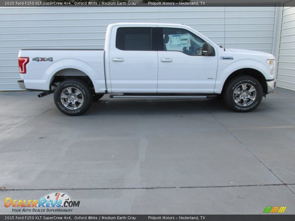 2015 Ford F150 XLT SuperCrew 4x4 Oxford White / Medium Earth Gray Photo #3