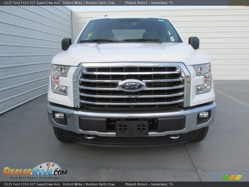 2015 Ford F150 XLT SuperCrew 4x4 Oxford White / Medium Earth Gray Photo #8