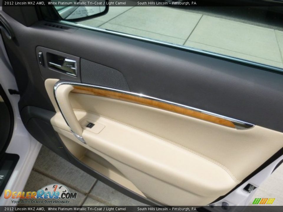 2012 Lincoln MKZ AWD White Platinum Metallic Tri-Coat / Light Camel Photo #12