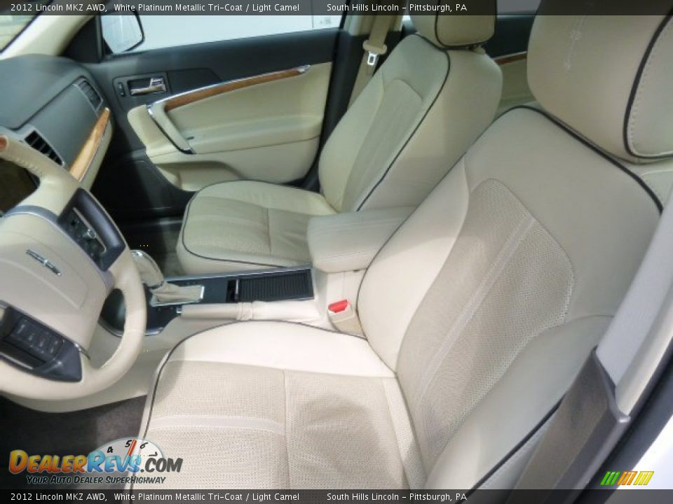 2012 Lincoln MKZ AWD White Platinum Metallic Tri-Coat / Light Camel Photo #15