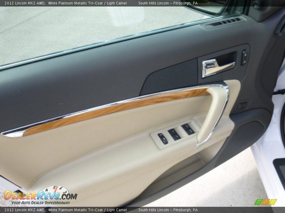 2012 Lincoln MKZ AWD White Platinum Metallic Tri-Coat / Light Camel Photo #18