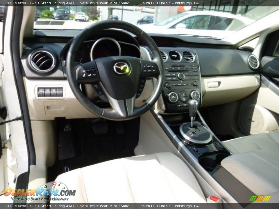 2010 Mazda CX-7 s Grand Touring AWD Crystal White Pearl Mica / Sand Photo #16