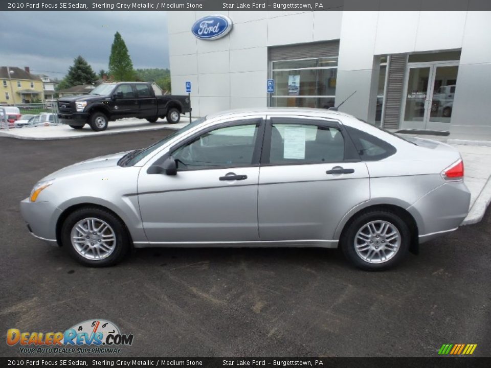 2010 Ford Focus SE Sedan Sterling Grey Metallic / Medium Stone Photo #2