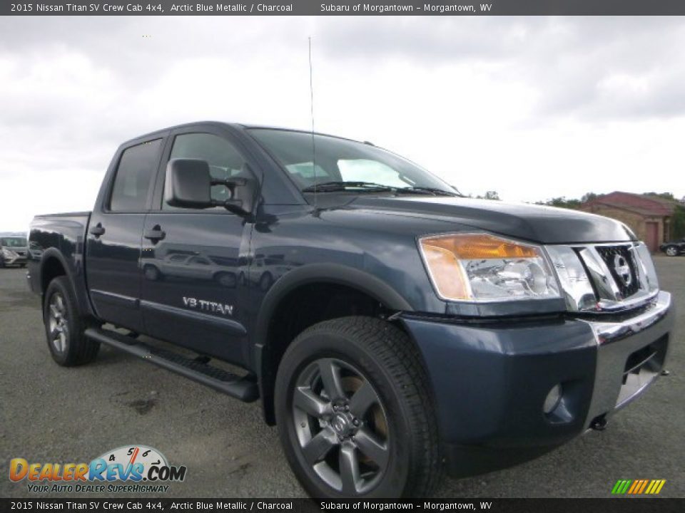 2015 Nissan Titan SV Crew Cab 4x4 Arctic Blue Metallic / Charcoal Photo #1
